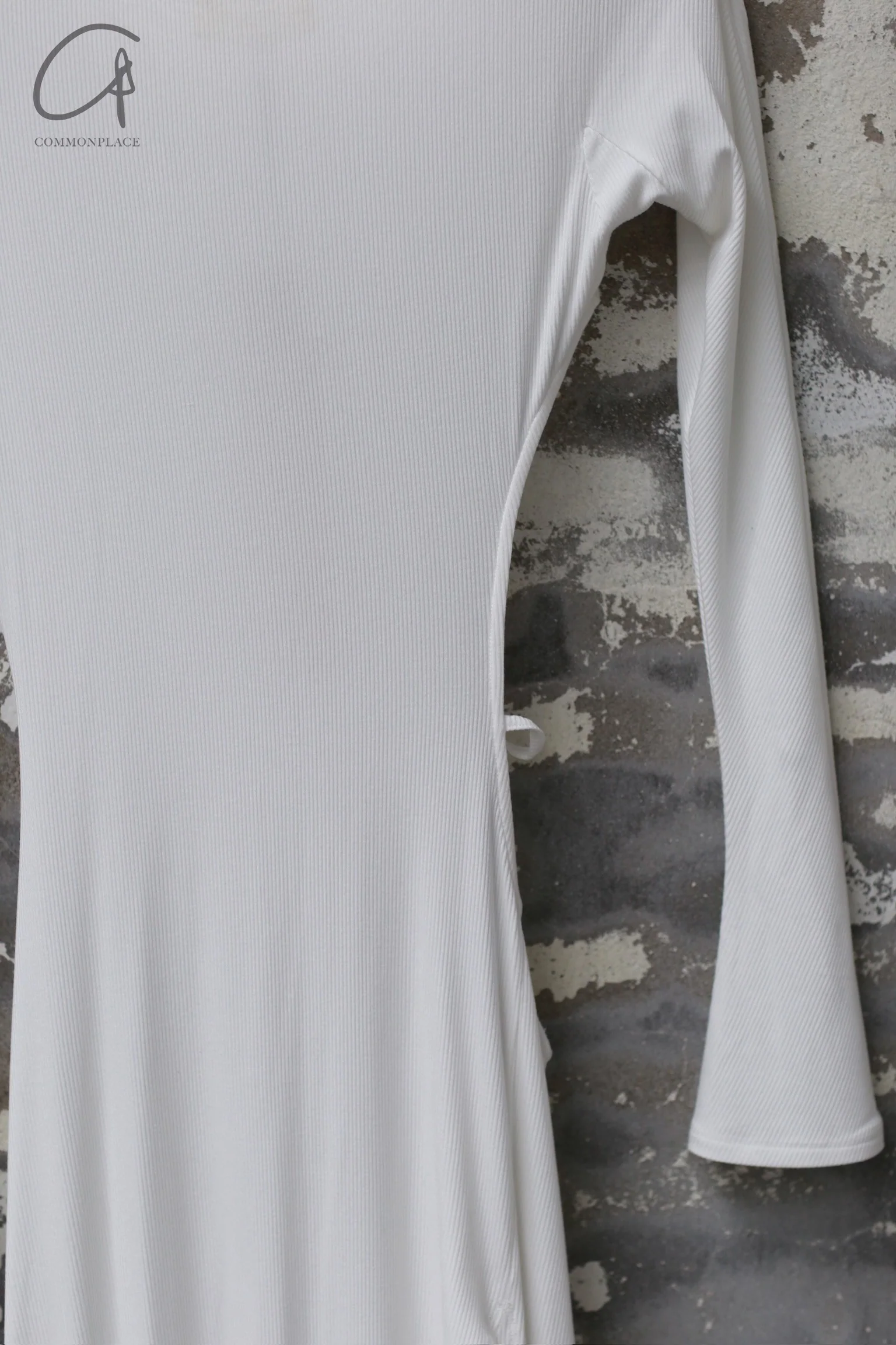 Peng Tai 24 Autumn and Winter Ultra-long Asymmetrical Hollow Dress PT-PTW24C02-3-MIBAI Beige - Image 5