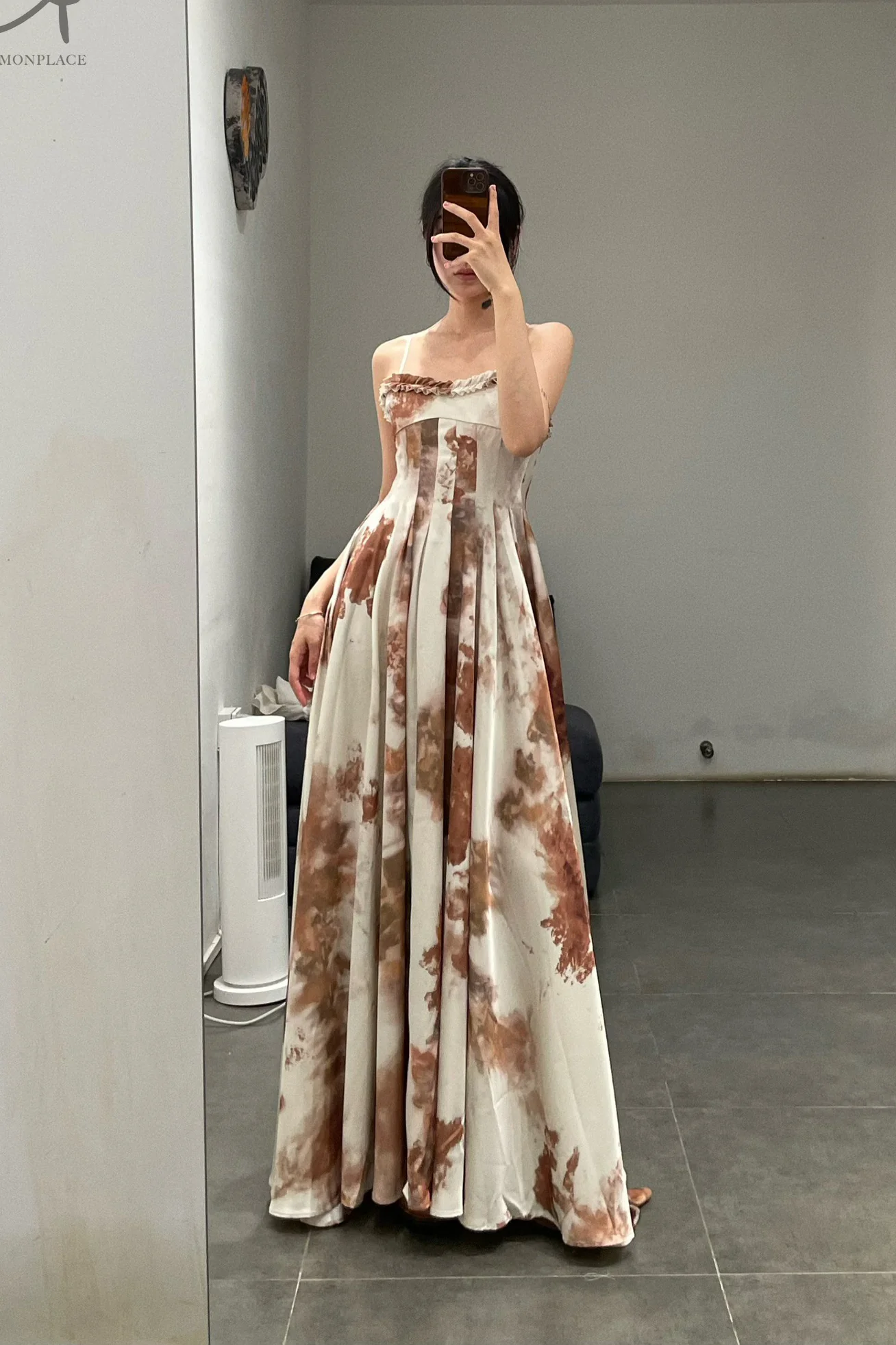 Peng Tai 24 Fall/Winter Printed Pleated Maxi Dress PT-PTW24C18-1 - Image 14
