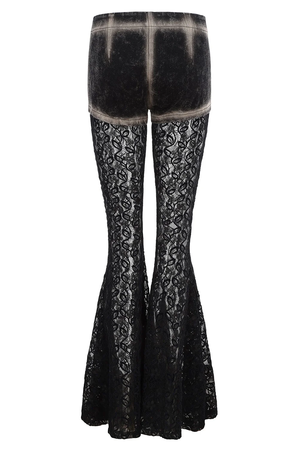PengTai 24 autumn and winter splicing lace flared pants PT-PTW24D01-2-HEI - Image 2