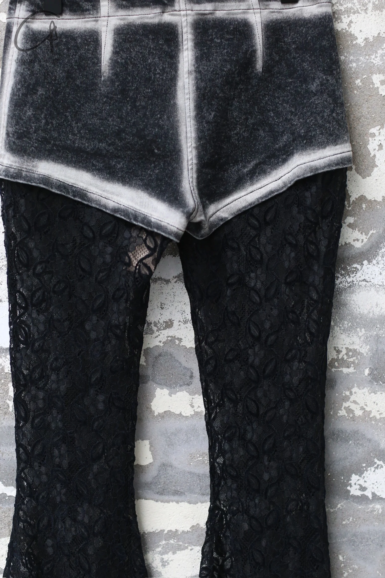 PengTai 24 autumn and winter splicing lace flared pants PT-PTW24D01-2-HEI - Image 4