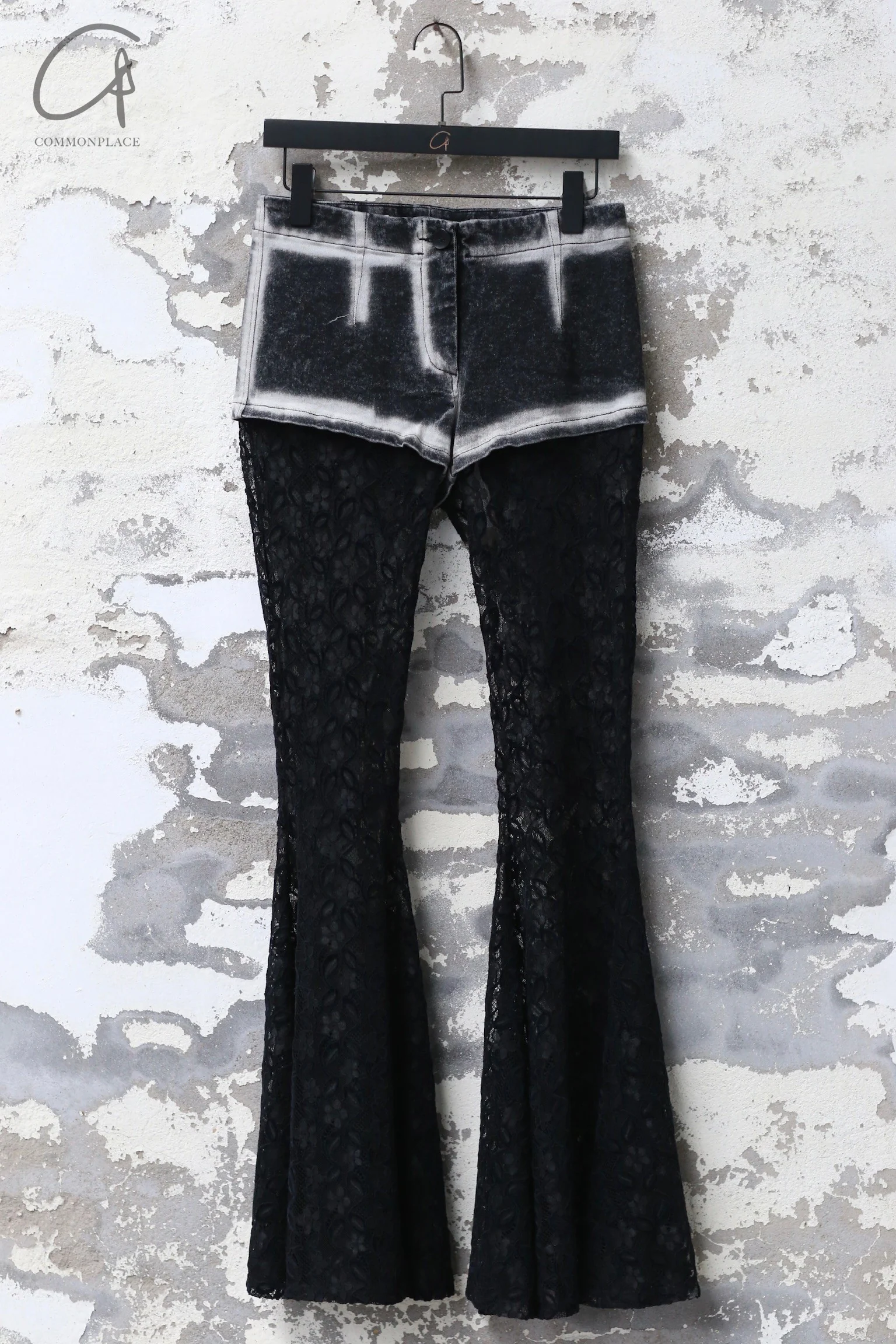PengTai 24 autumn and winter splicing lace flared pants PT-PTW24D01-2-HEI - Image 5