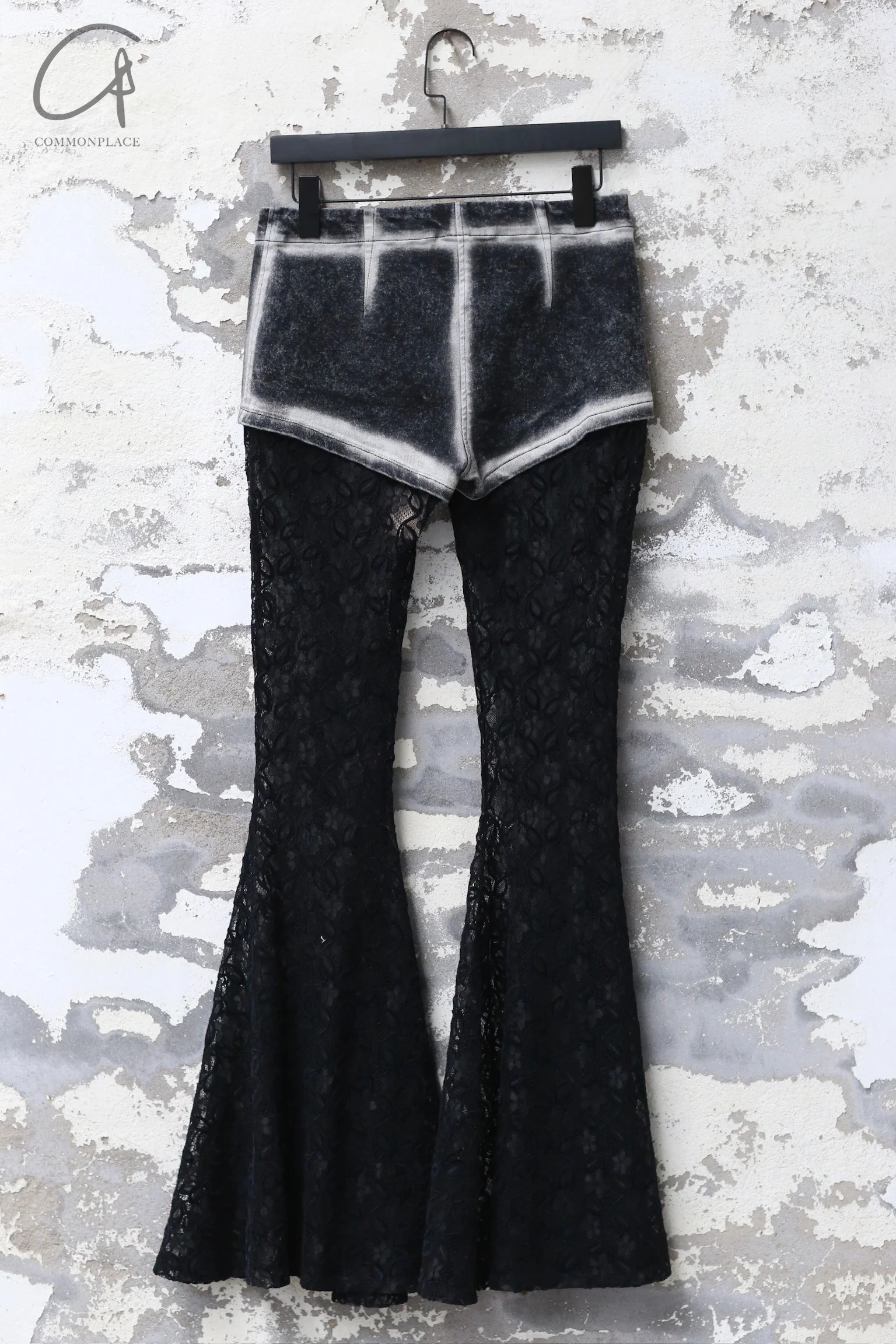 PengTai 24 autumn and winter splicing lace flared pants PT-PTW24D01-2-HEI - Image 6