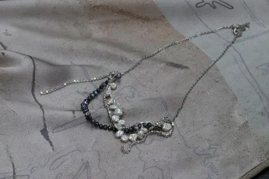 pengtai A21070 Black Purple Pearl Silver Necklace PPT2011 - Image 4
