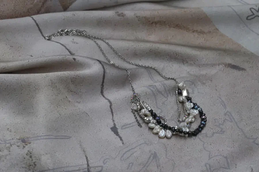 pengtai A21070 Black Purple Pearl Silver Necklace PPT2011 - Image 5