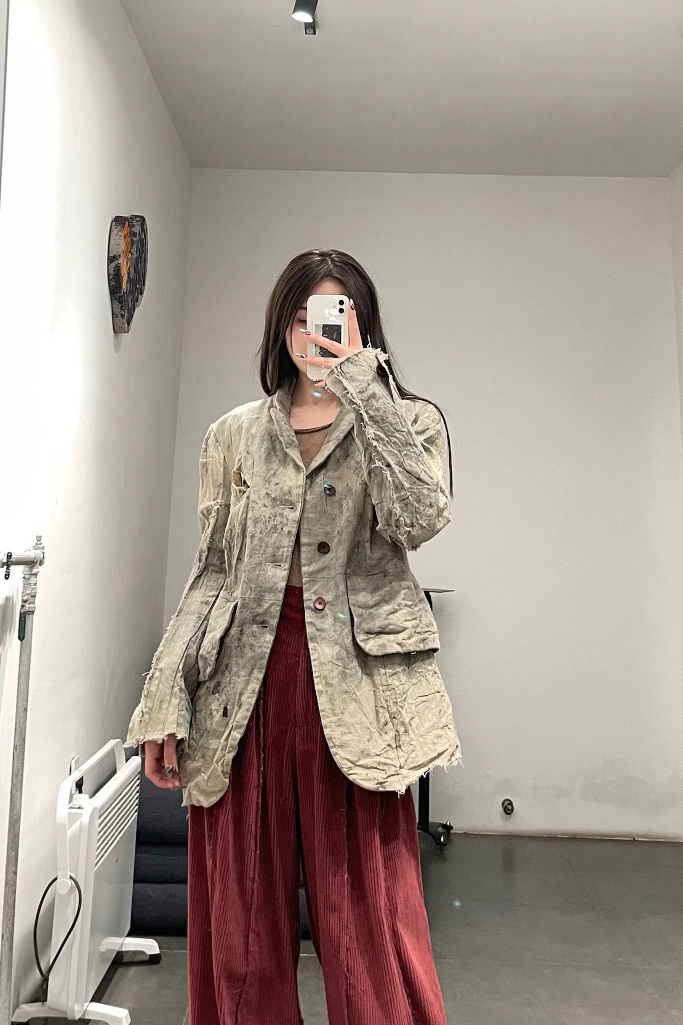 pengtai body structure Chinese medicine dyed five-pocket single-breasted linen jacket MW21022 - Image 12