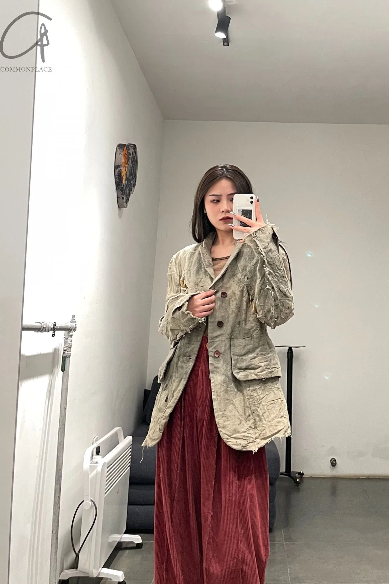 pengtai body structure Chinese medicine dyed five-pocket single-breasted linen jacket MW21022 - Image 13