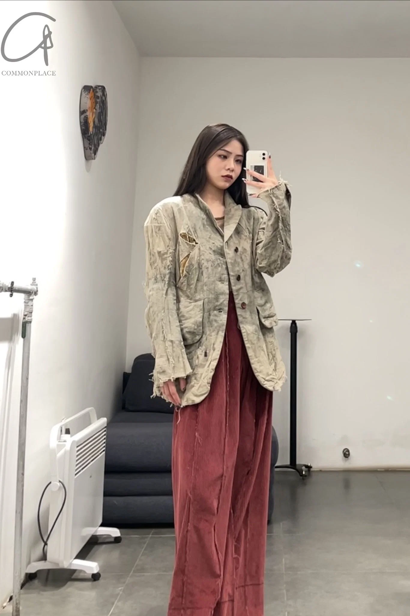 pengtai body structure Chinese medicine dyed five-pocket single-breasted linen jacket MW21022 - Image 14