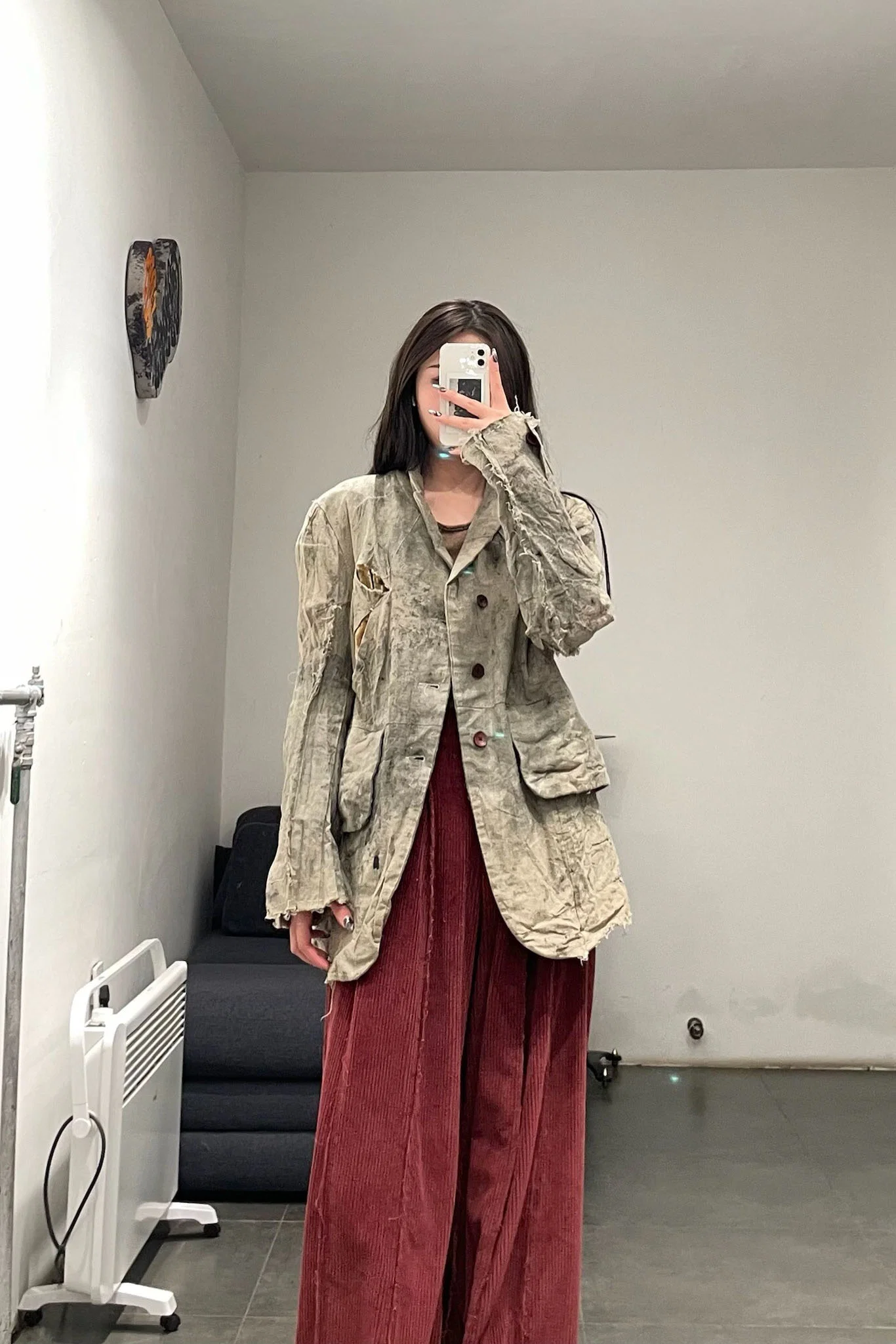 pengtai body structure Chinese medicine dyed five-pocket single-breasted linen jacket MW21022 - Image 15