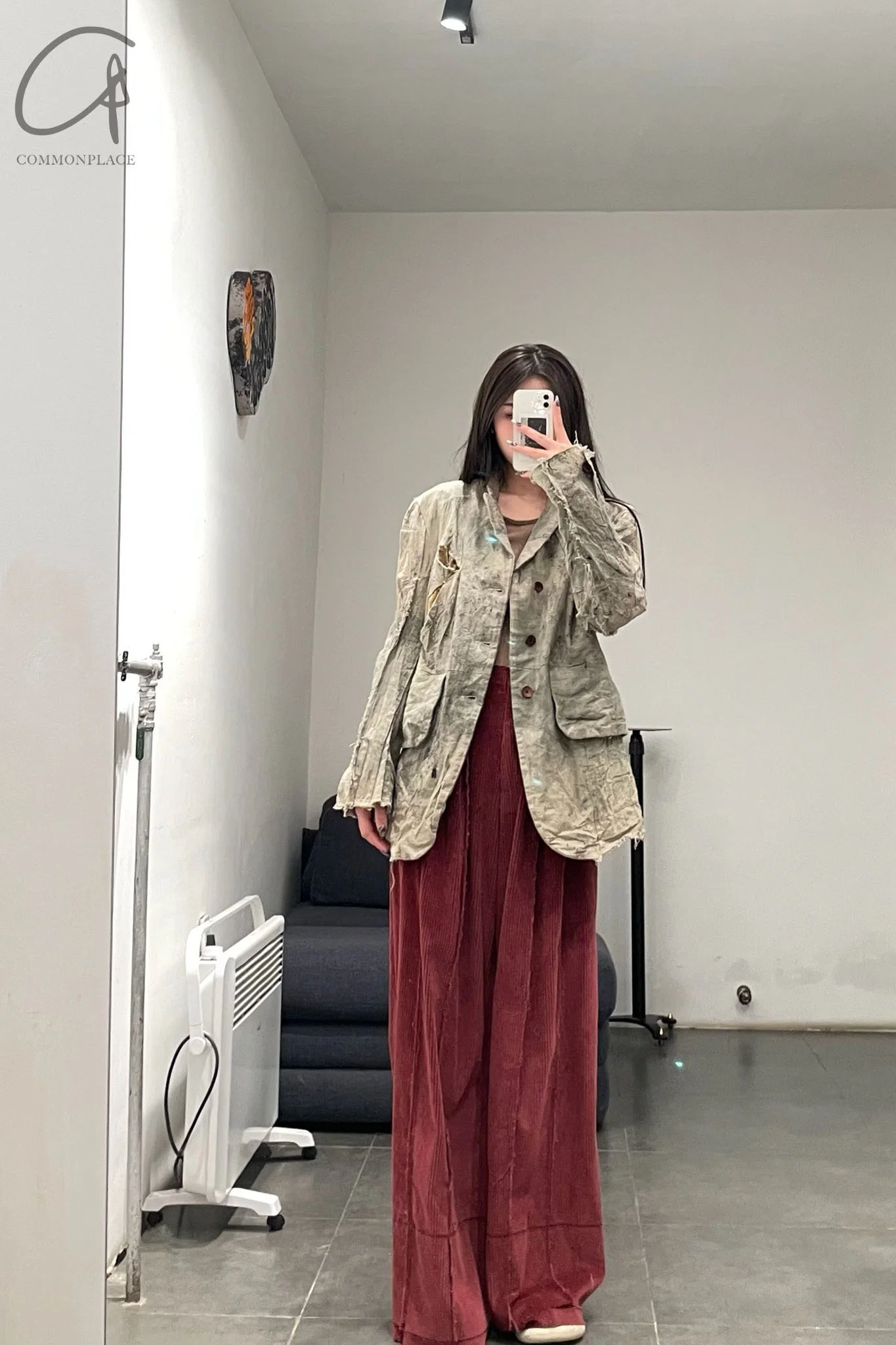 pengtai body structure Chinese medicine dyed five-pocket single-breasted linen jacket MW21022 - Image 16