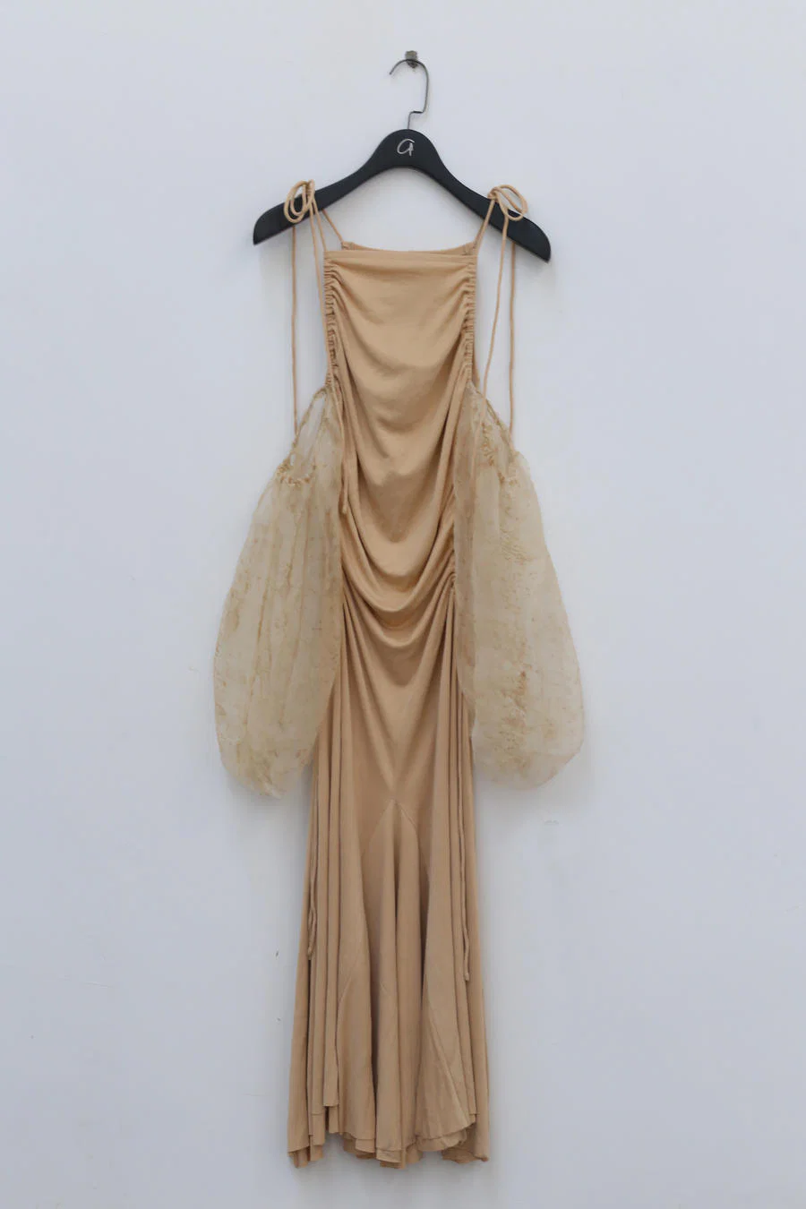 pengtai coarse linen skirt cotton silk organza brown dress S21089 (S21090) - Image 10