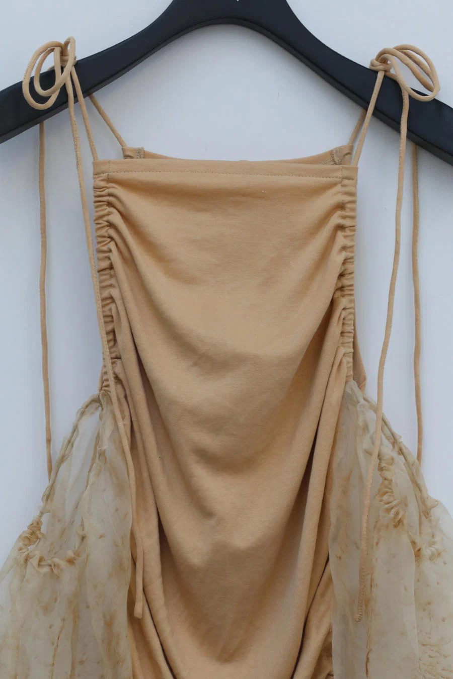 pengtai coarse linen skirt cotton silk organza brown dress S21089 (S21090) - Image 13