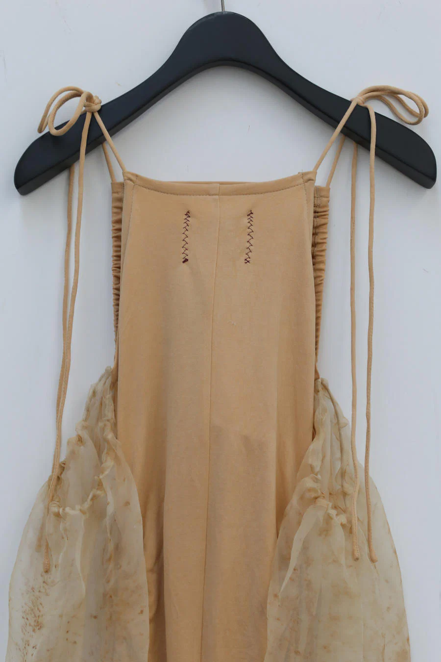 pengtai coarse linen skirt cotton silk organza brown dress S21089 (S21090) - Image 14