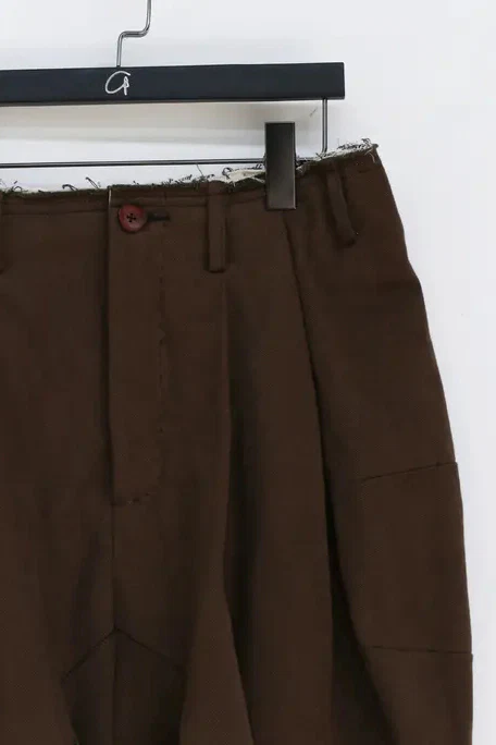 pengtai cotton and wool blended double pleated wide cotton twill pants M022 - Image 11