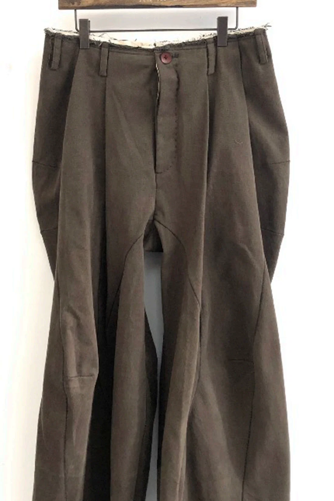pengtai cotton and wool blended double pleated wide cotton twill pants M022 - Image 13