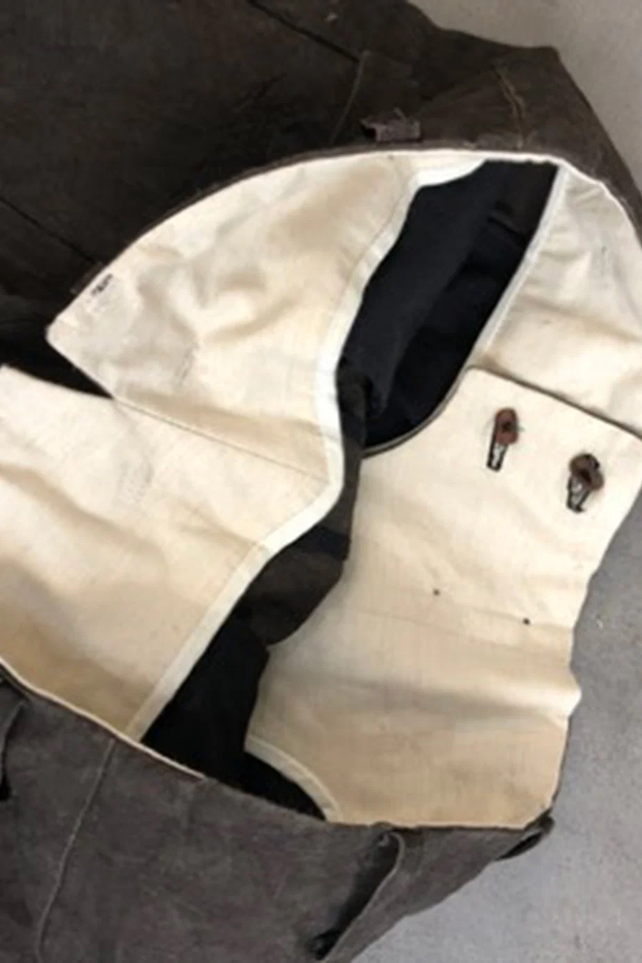 pengtai cotton and wool blended double pleated wide cotton twill pants M022 - Image 15