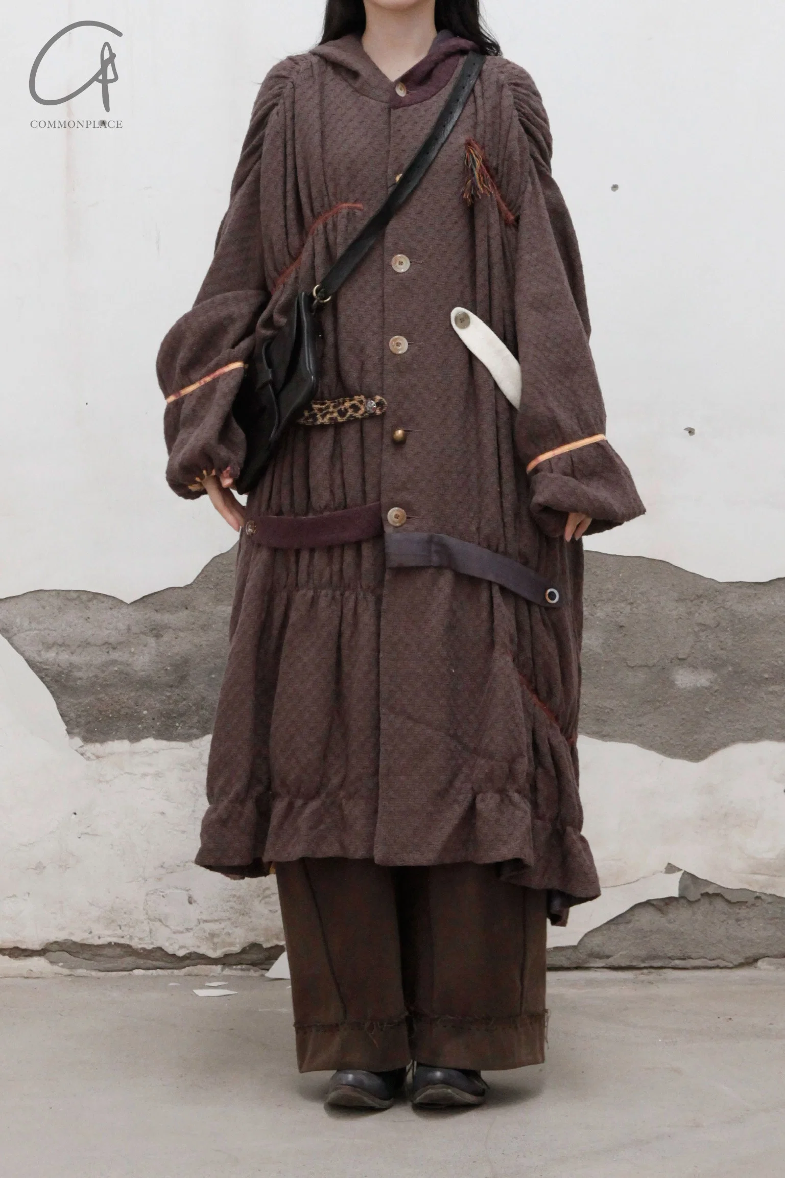 pengtai cotton and wool blended double pleated wide cotton twill pants M022 - Image 31