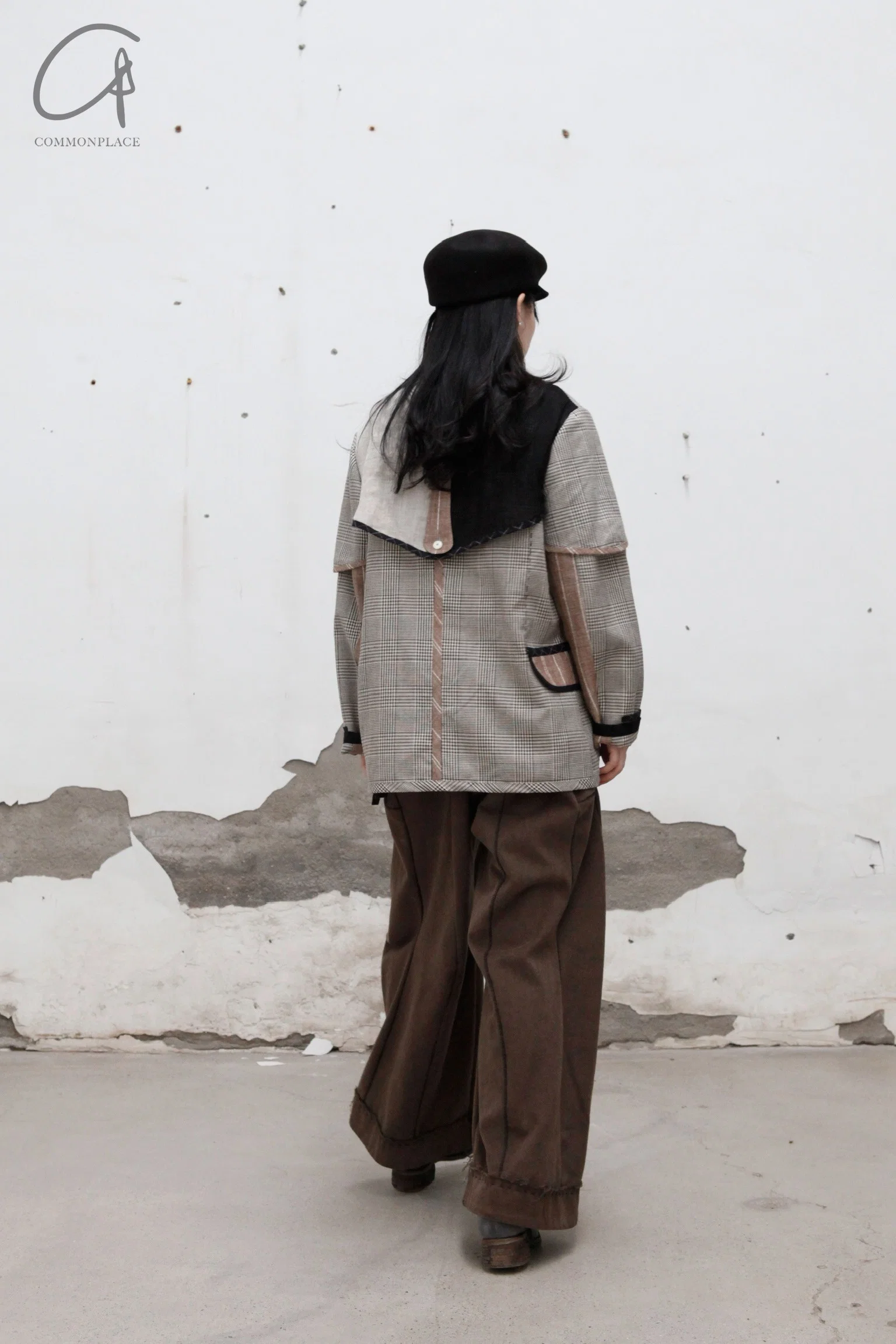 pengtai cotton and wool blended double pleated wide cotton twill pants M022 - Image 39