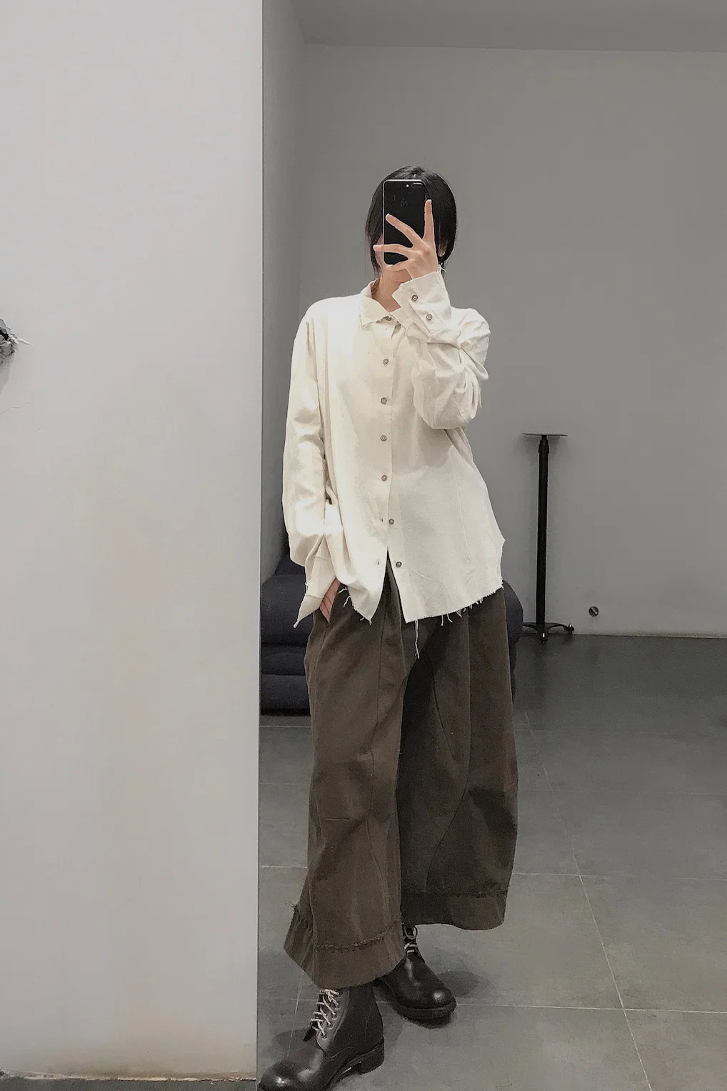 pengtai cotton and wool blended double pleated wide cotton twill pants M022 - Image 74