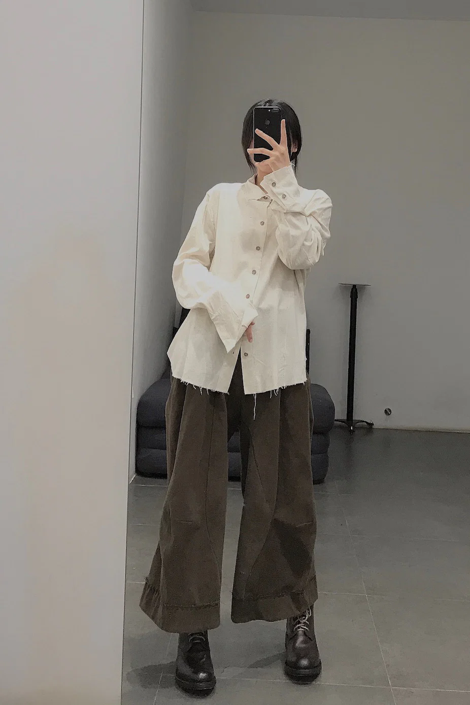 pengtai cotton and wool blended double pleated wide cotton twill pants M022 - Image 76