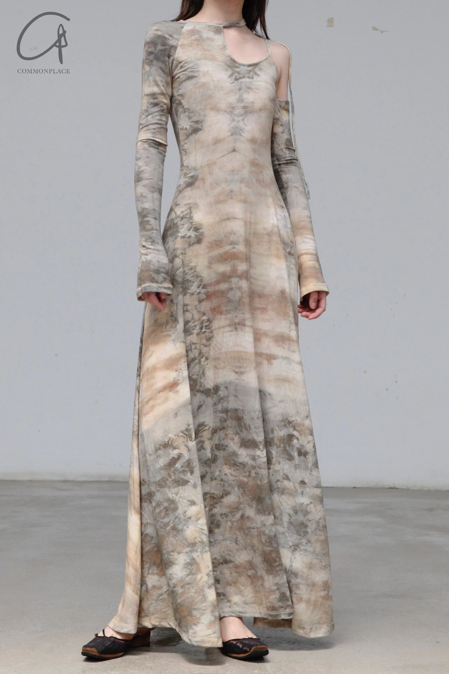 pengtai Dyed Cotton C-Neck Dress PTW22C16-2 - Image 3
