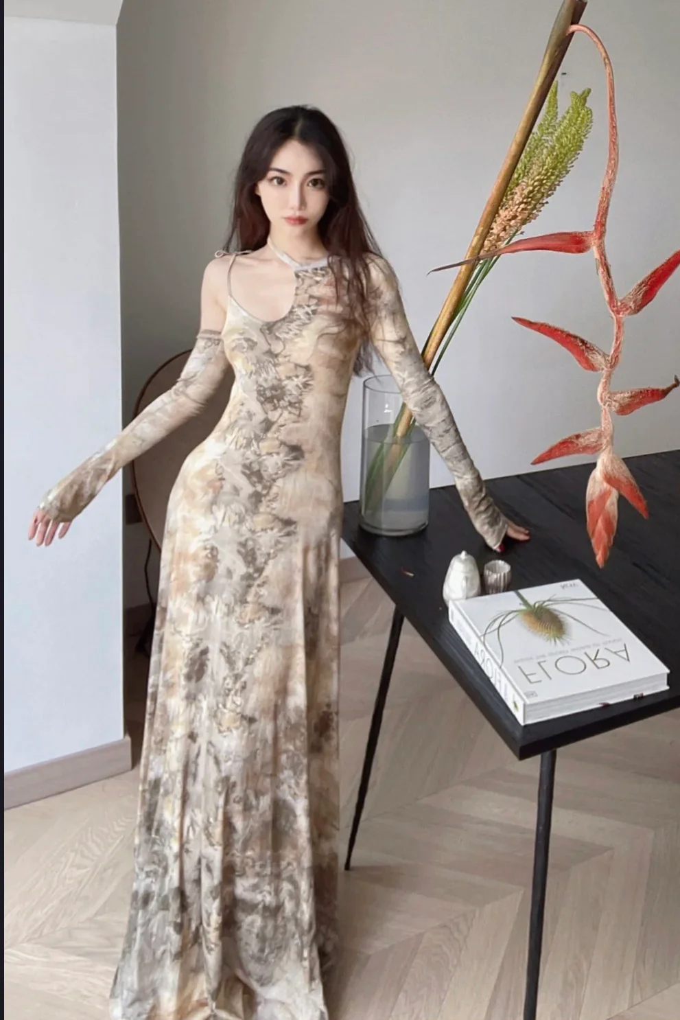 pengtai Dyed Cotton C-Neck Dress PTW22C16-2 - Image 8