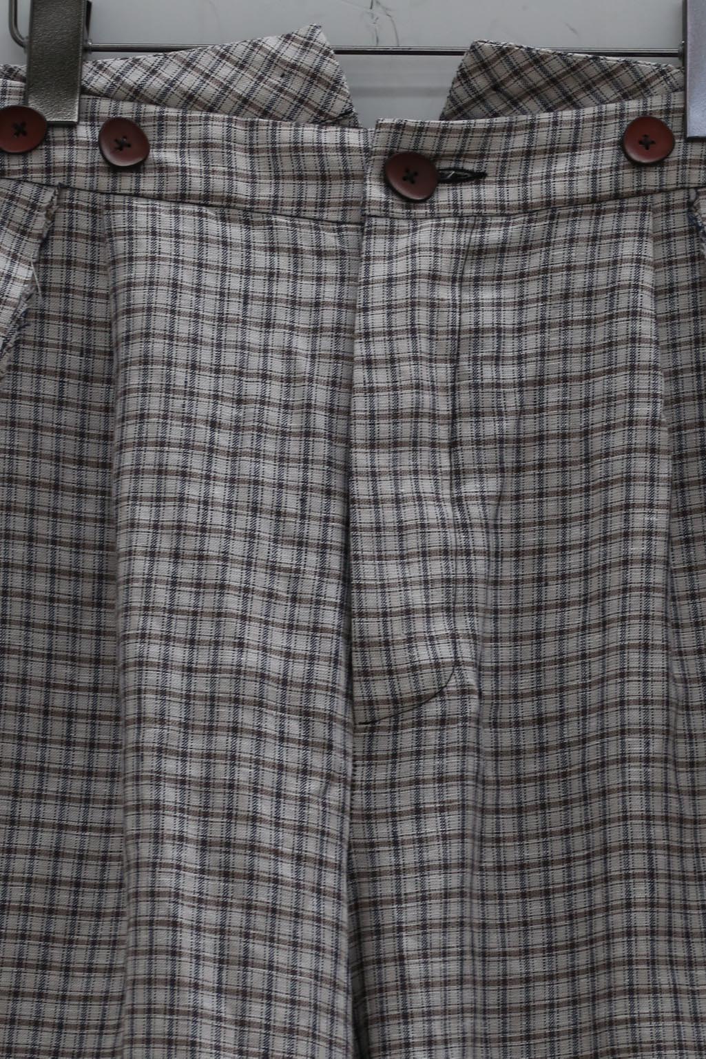 Peng Tai Linen medicine dyed  check trousers M21013 - Image 12
