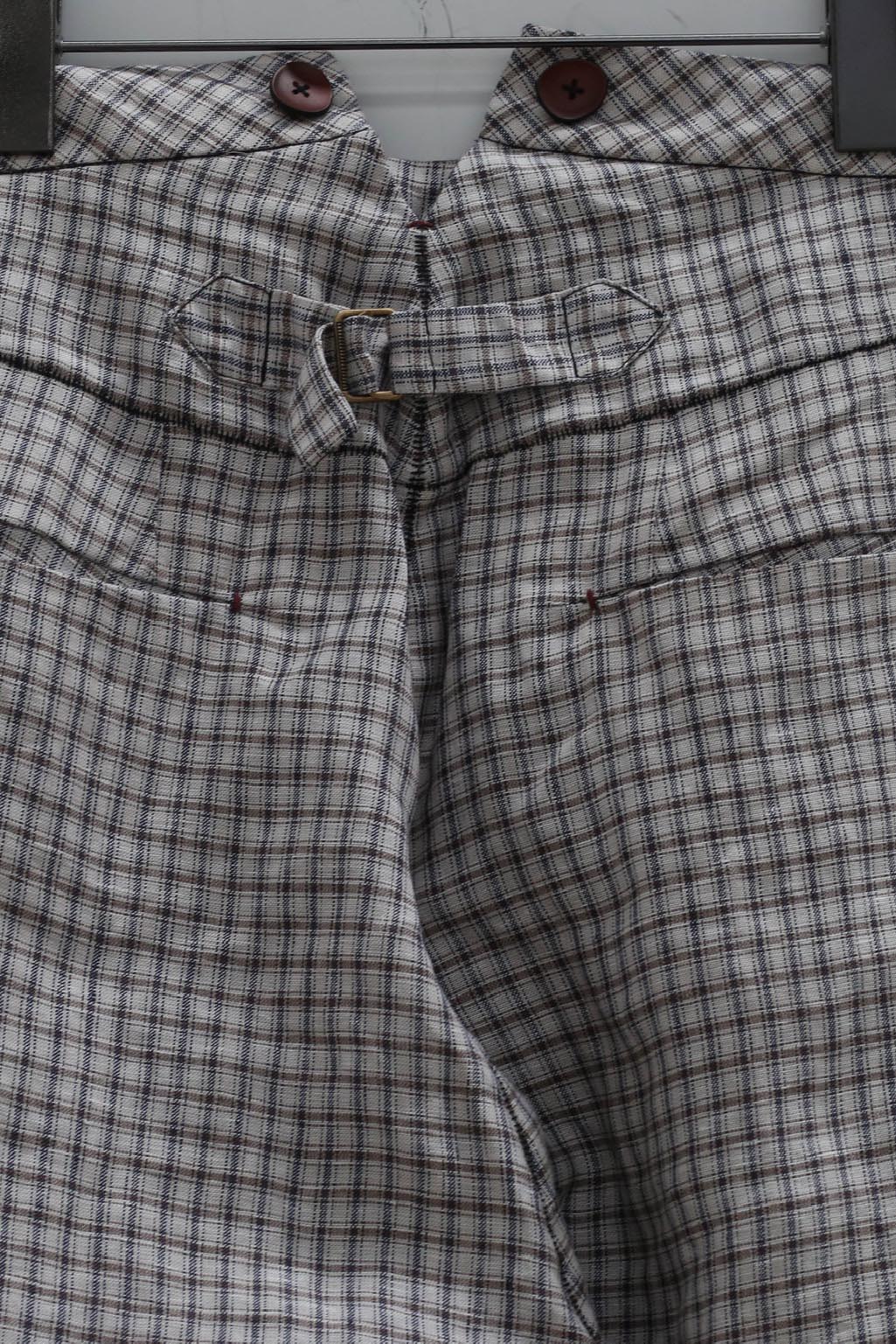 Peng Tai Linen medicine dyed  check trousers M21013 - Image 16