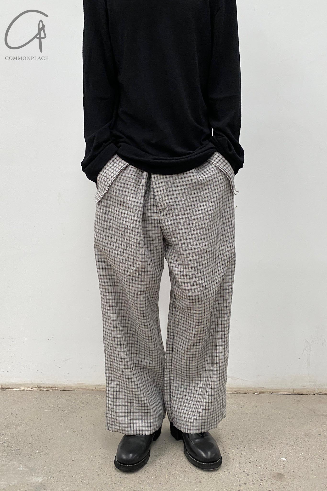 Peng Tai Linen medicine dyed  check trousers M21013 - Image 4