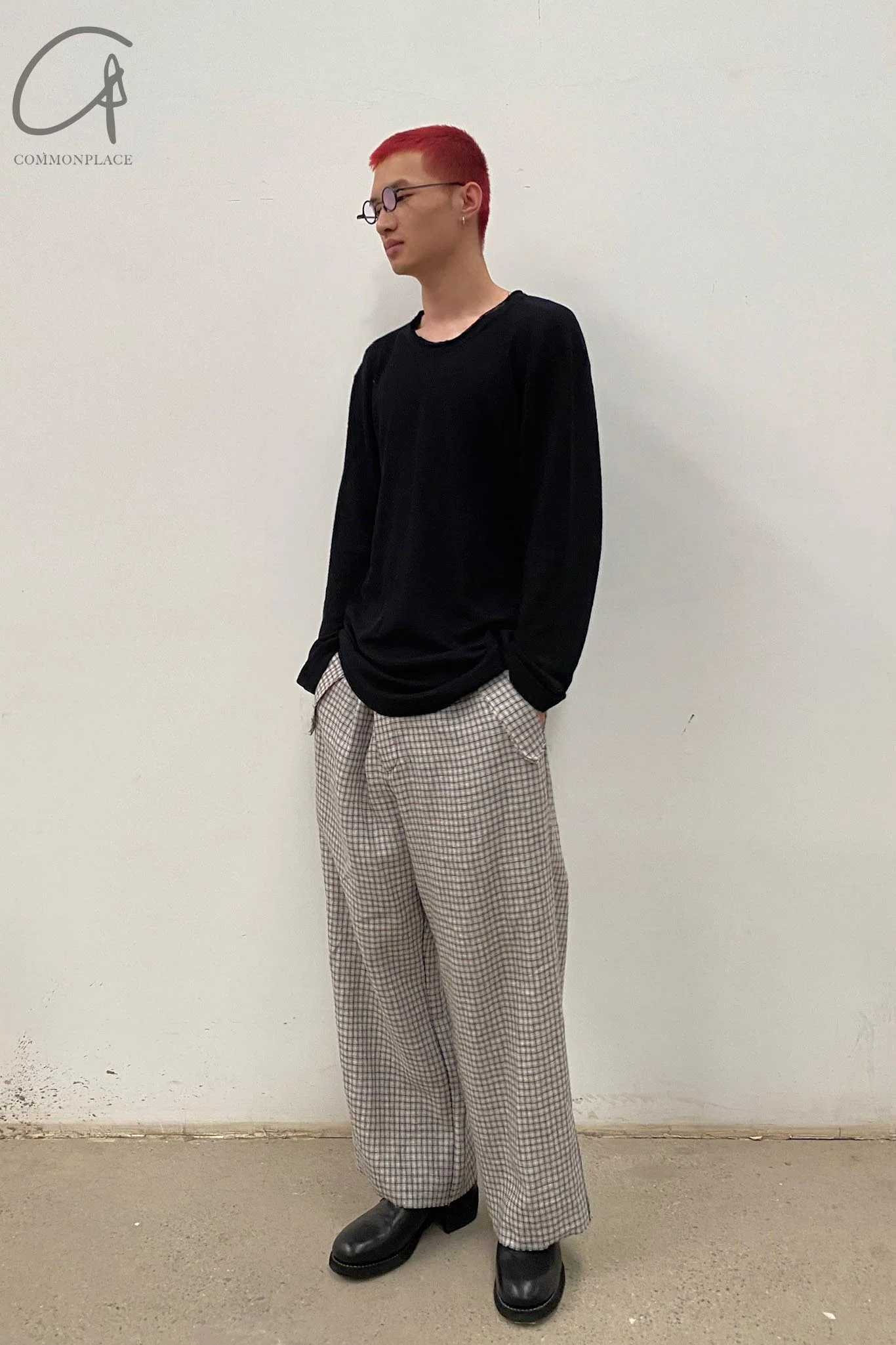 Peng Tai Linen medicine dyed  check trousers M21013 - Image 5