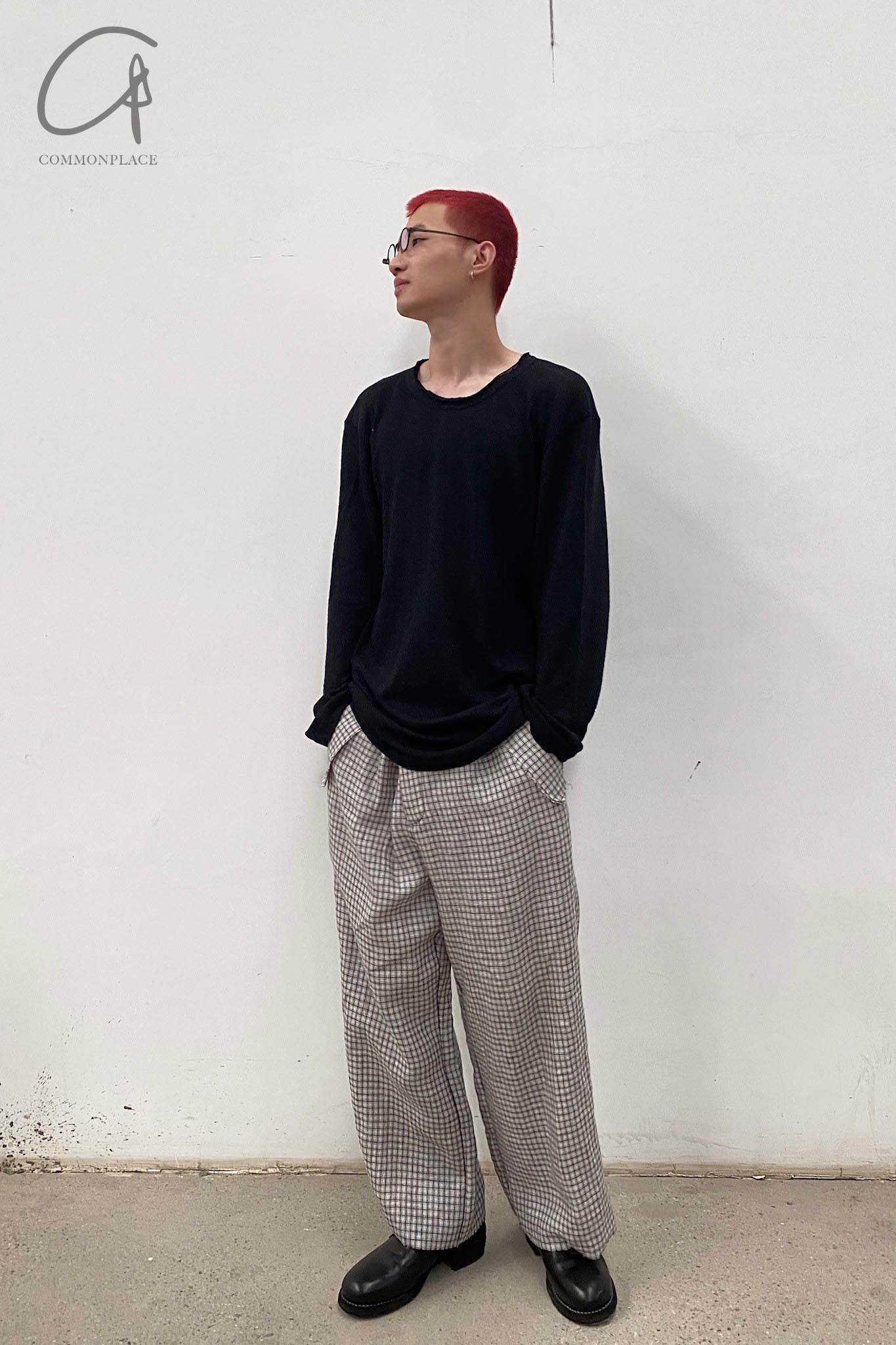 Peng Tai Linen medicine dyed  check trousers M21013 - Image 6