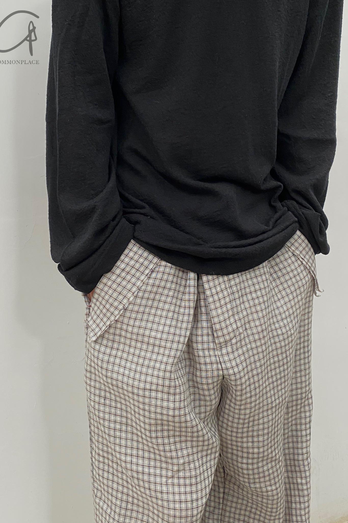 Peng Tai Linen medicine dyed  check trousers M21013 - Image 9