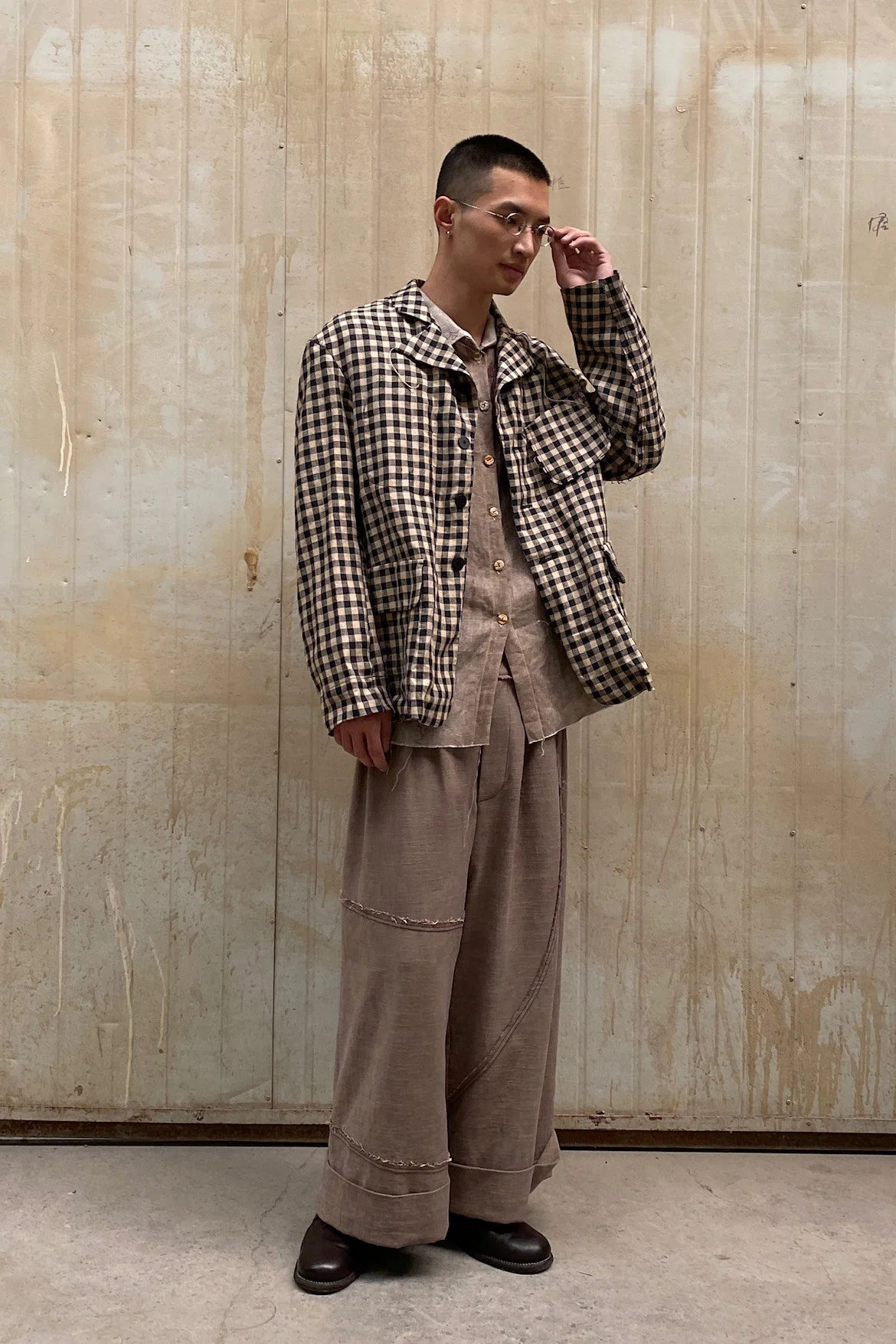 Peng Tai Linen check jacket M21019 - Image 10