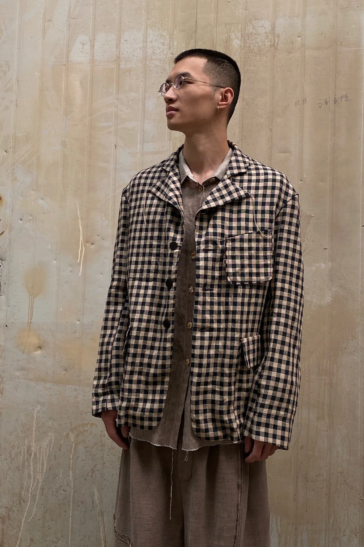 Peng Tai Linen check jacket M21019 - Image 4