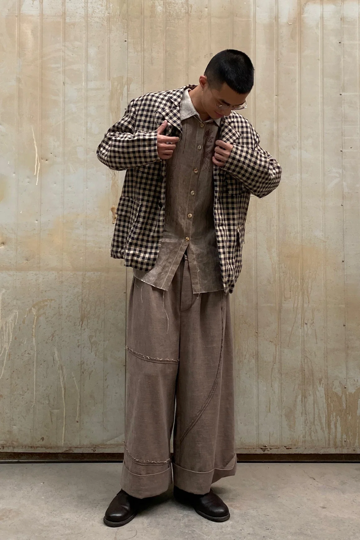 Peng Tai Linen check jacket M21019 - Image 8