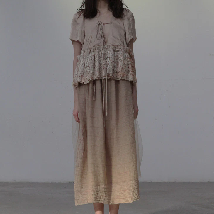 pengtai hand dyed deep V-neck tie top S20037 - Image 2