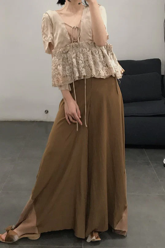 pengtai hand dyed deep V-neck tie top S20037 - Image 4