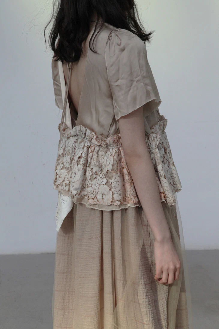 pengtai hand dyed deep V-neck tie top S20037 - Image 6