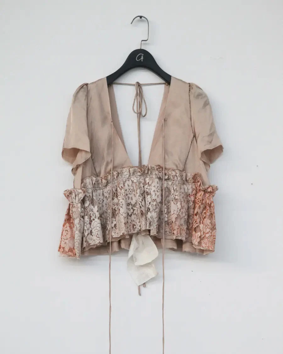 pengtai hand dyed deep V-neck tie top S20037 - Image 8
