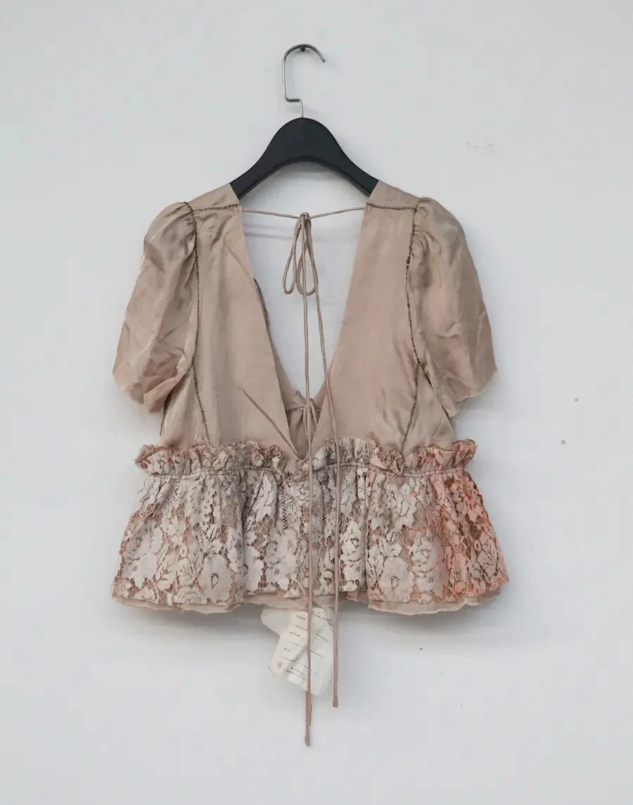 pengtai hand dyed deep V-neck tie top S20037 - Image 9
