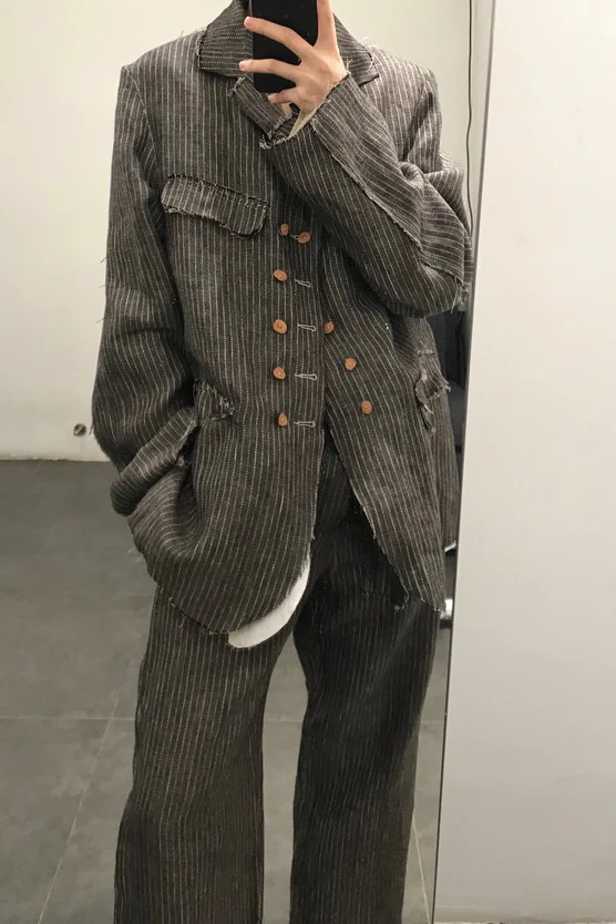 pengtai hand-stitched double-breasted jacket S20311 - Image 19