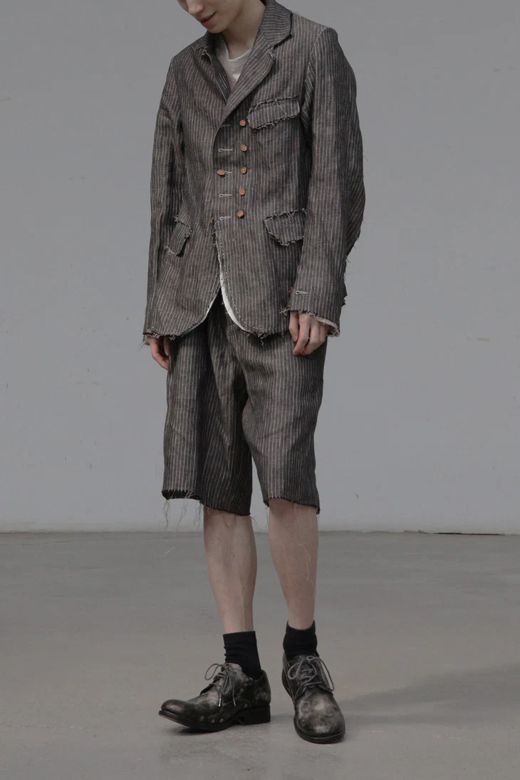 pengtai hand-stitched pinstripe shorts S20300 - Image 5