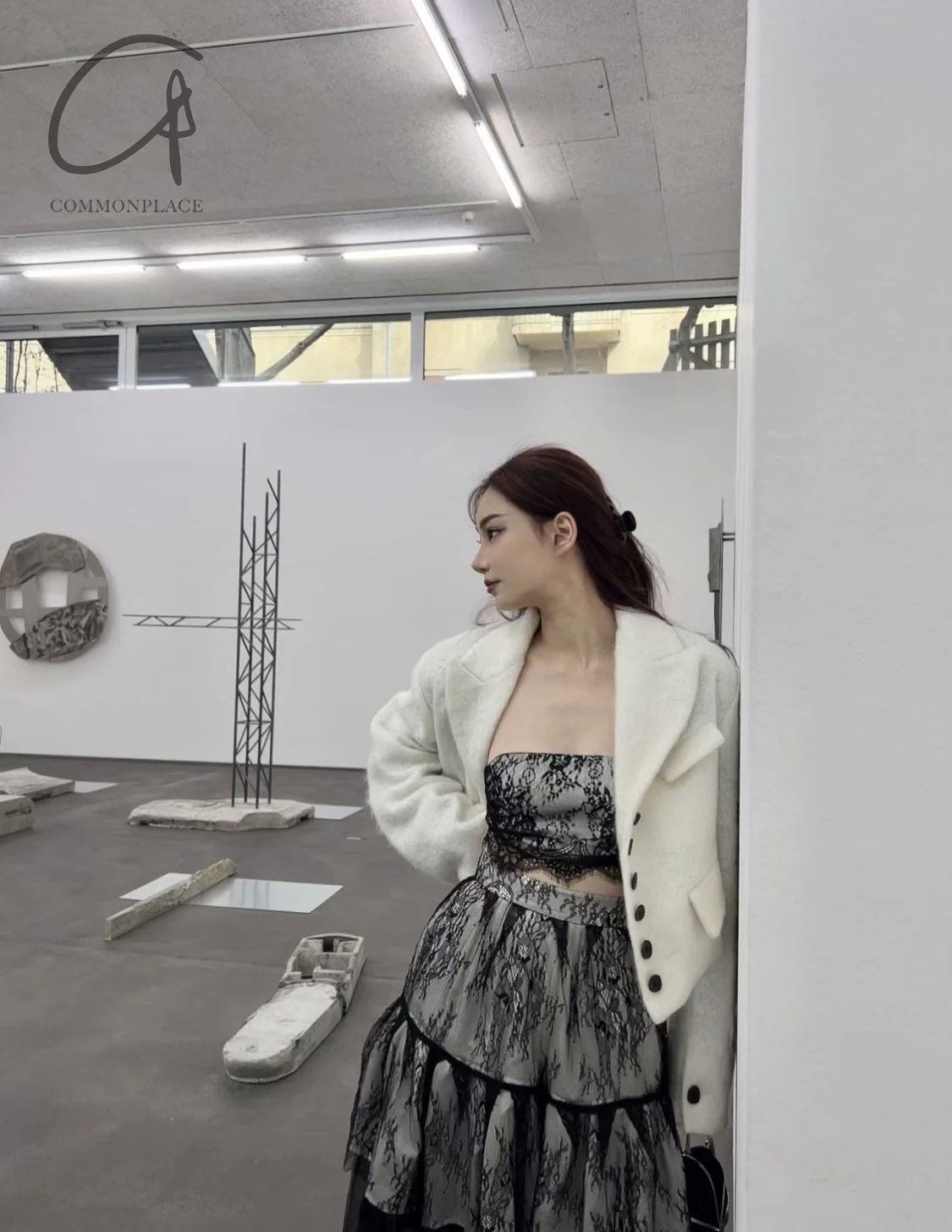 pengtai Lace Layered Rolled Midi Skirt PTW23B01-3 - Image 19