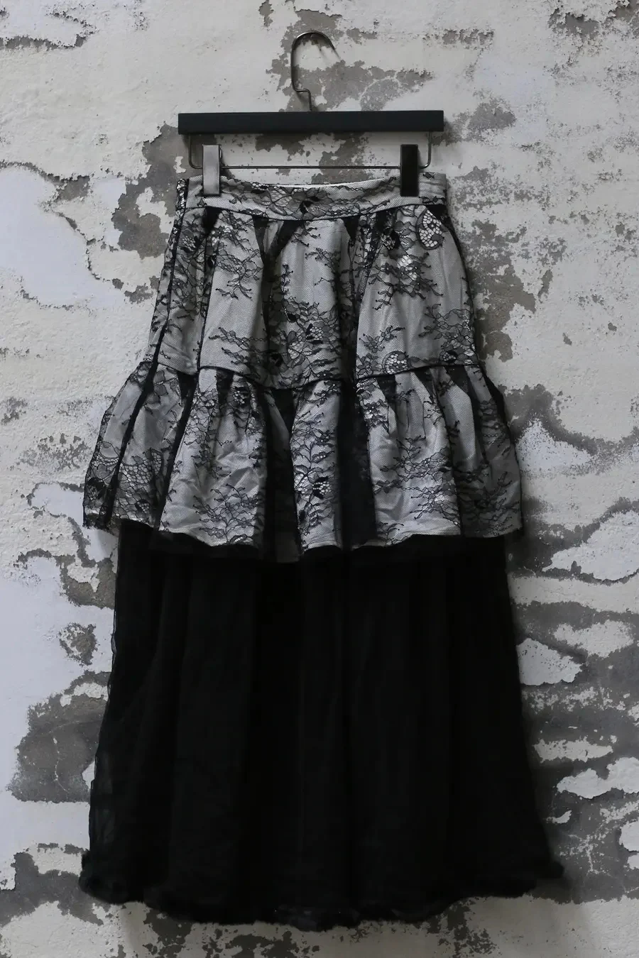 pengtai Lace Layered Rolled Midi Skirt PTW23B01-3 - Image 8