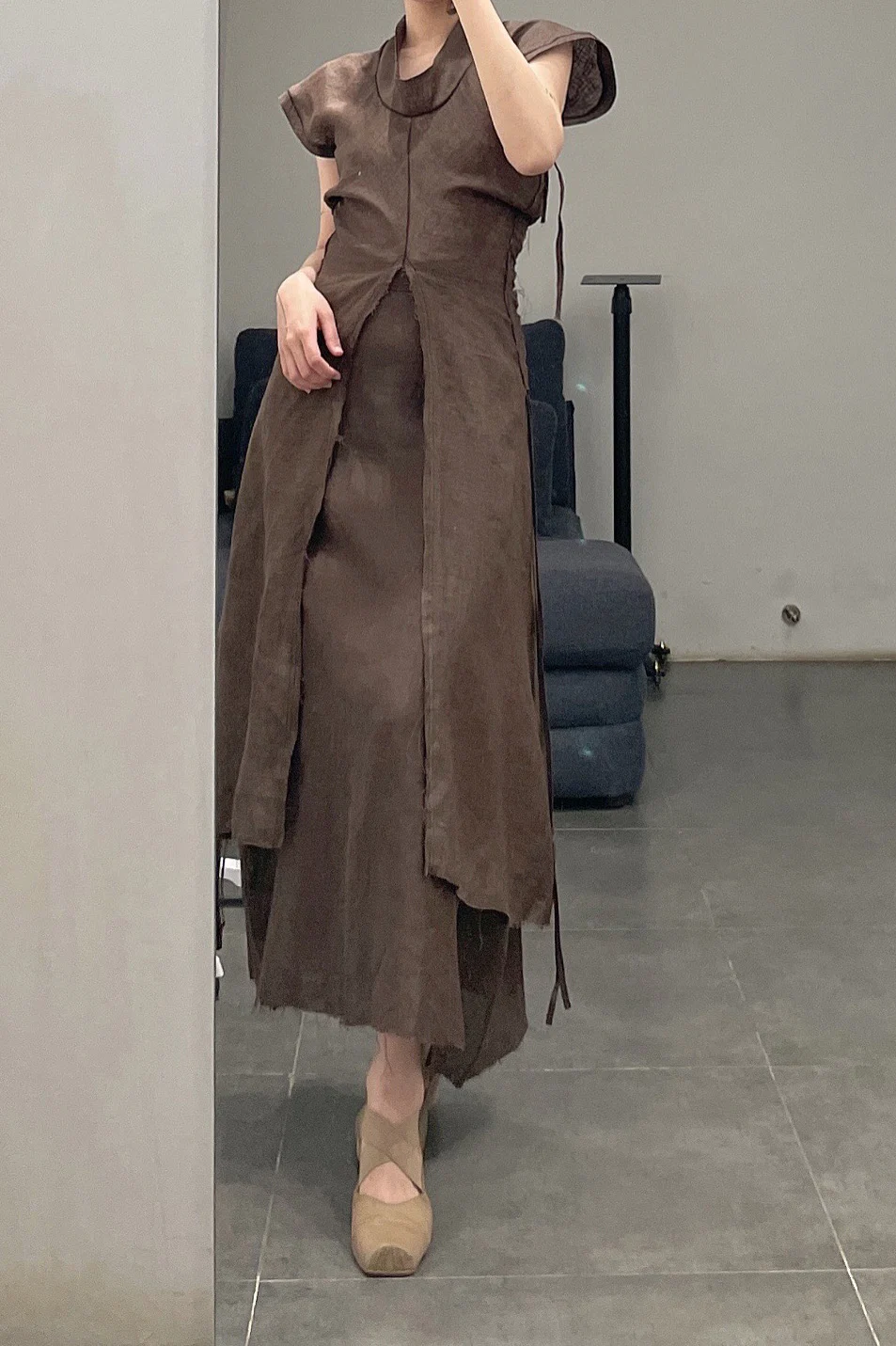 pengtai linen dyed long top S21023 - Image 2