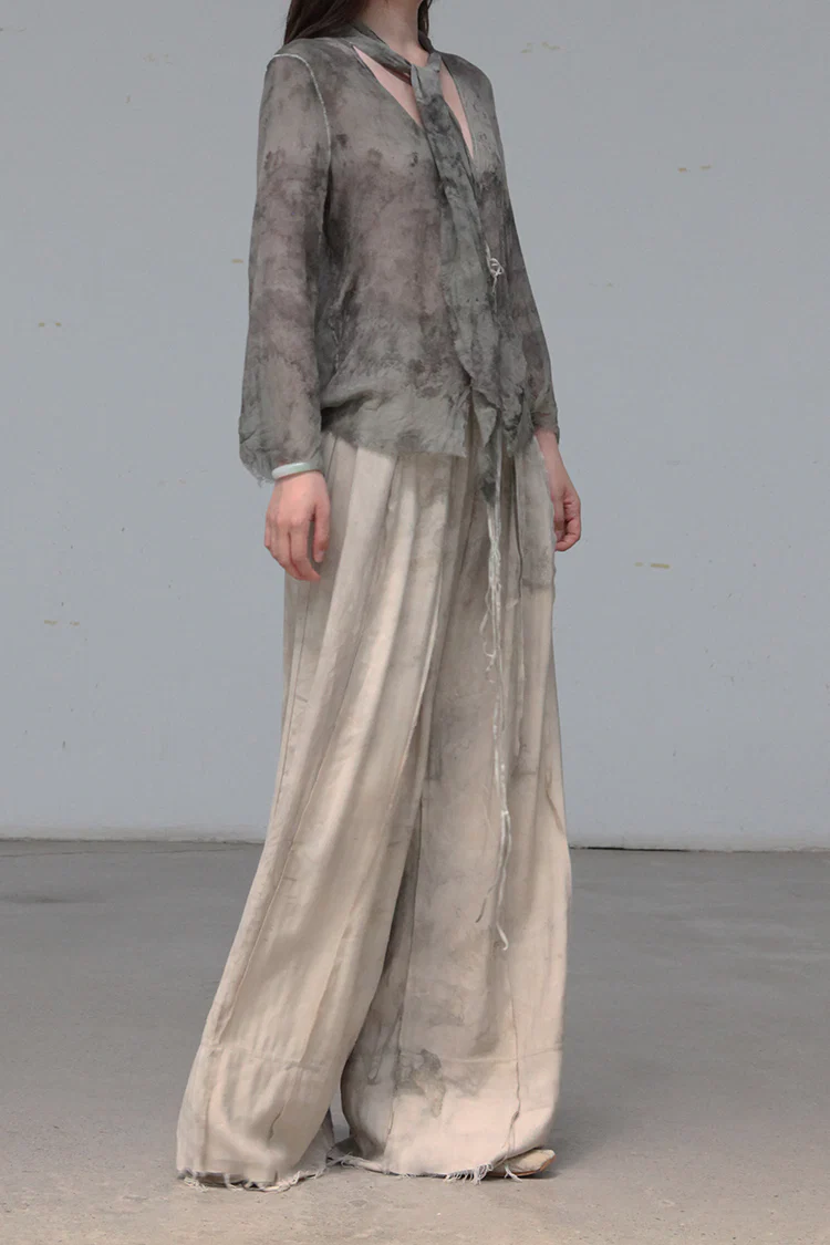 Peng Tai linen wormwood dyed casual pants France PT-W21082-HUARAN flower dyed - Image 13