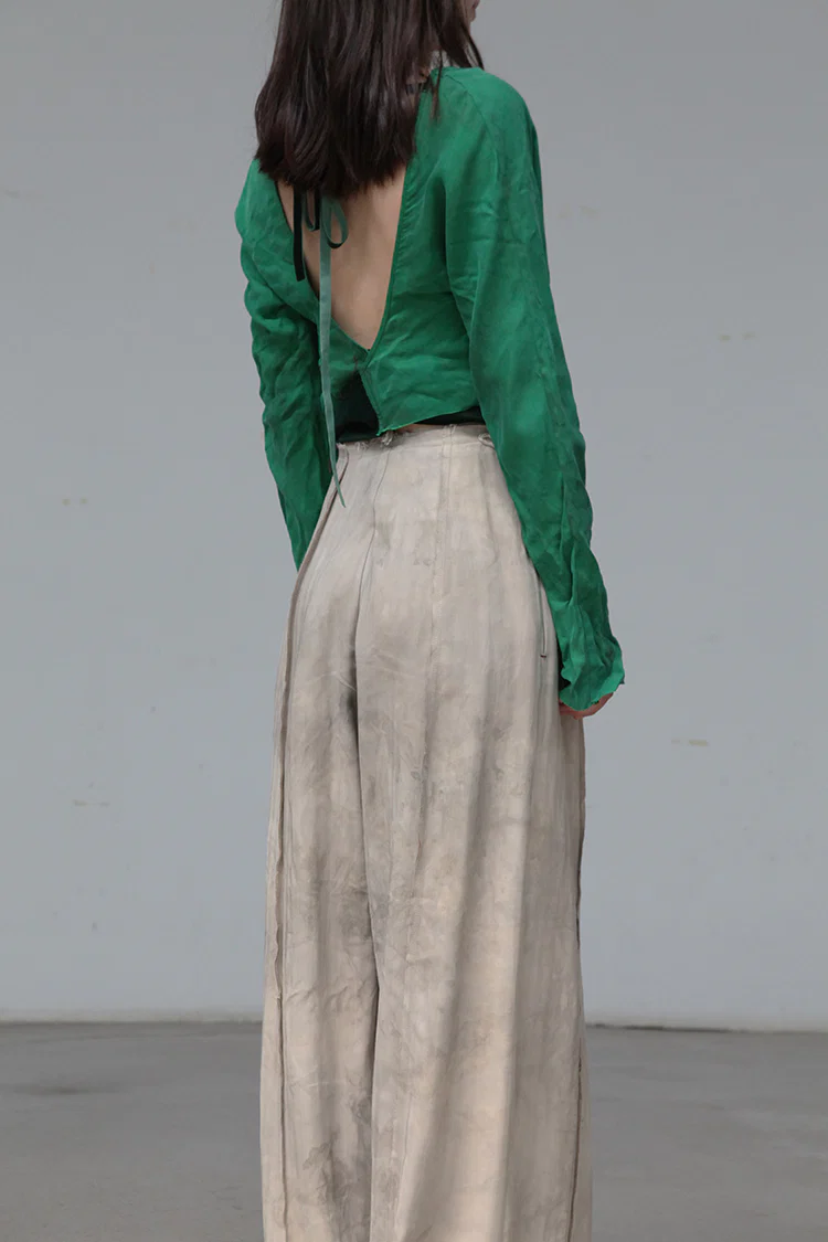 Peng Tai linen wormwood dyed casual pants France PT-W21082-HUARAN flower dyed - Image 18