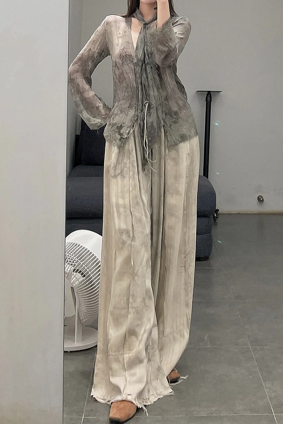 Peng Tai linen wormwood dyed casual pants France PT-W21082-HUARAN flower dyed - Image 23