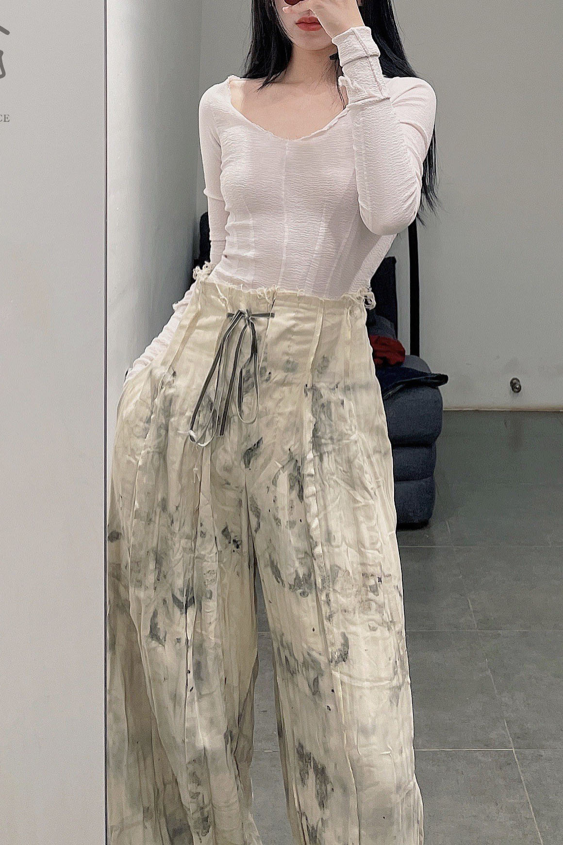 Peng Tai linen wormwood dyed casual pants France PT-W21082-HUARAN flower dyed - Image 25
