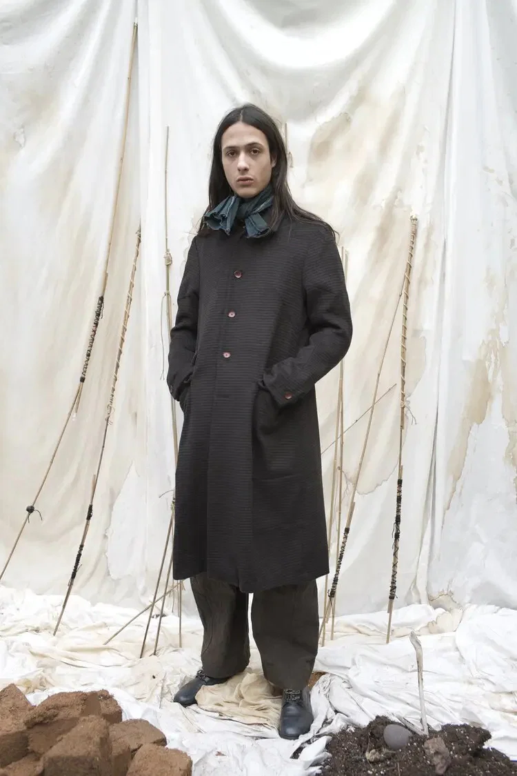 Pengtai M024 wool plaid coat - Image 3