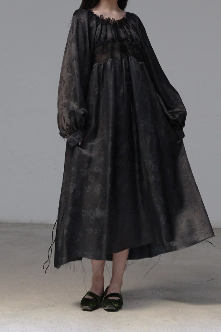 pengtai mulberry silk jacquard dress W21039 PPT2035 - Image 2